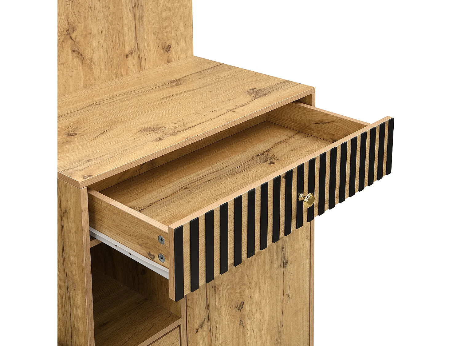 Vestiaire avec miroir + coussins + meuble de chaussures - 110 x 37 x 185.5 cm cm - MDF - naturel