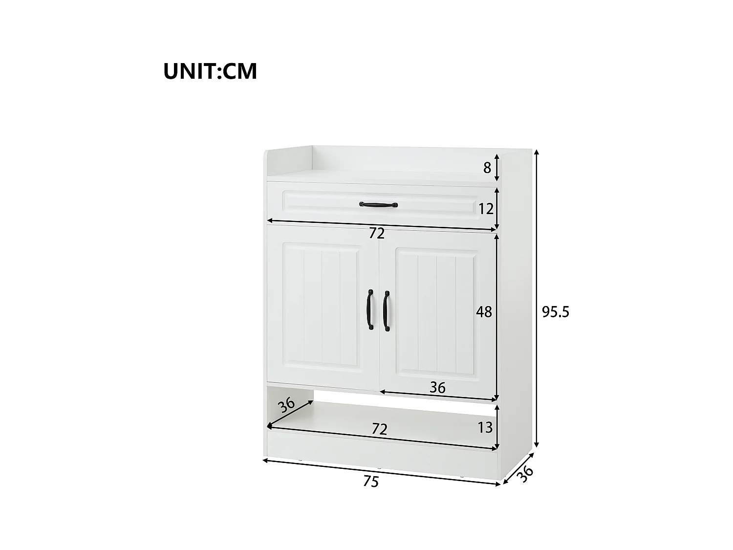 Conjunto de vestidor de entrada - 1 perchero y 1 mueble para zapatos - con 8 ganchos - Blanco