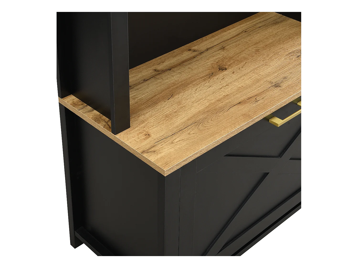 Vestiaire/Armoire avec étagère à chaussures + crochets - meuble d'entrée - 75 x 35 x 195 cm - MDF - noir