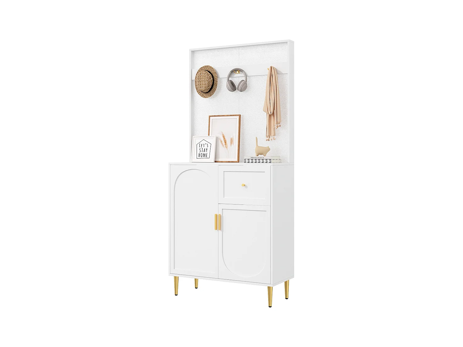 Vestiaire/Ensemble de garde-robe avec 2 portes + 1 tiroirs - 80 x 35 x 175.5 cm -MDF - blanc