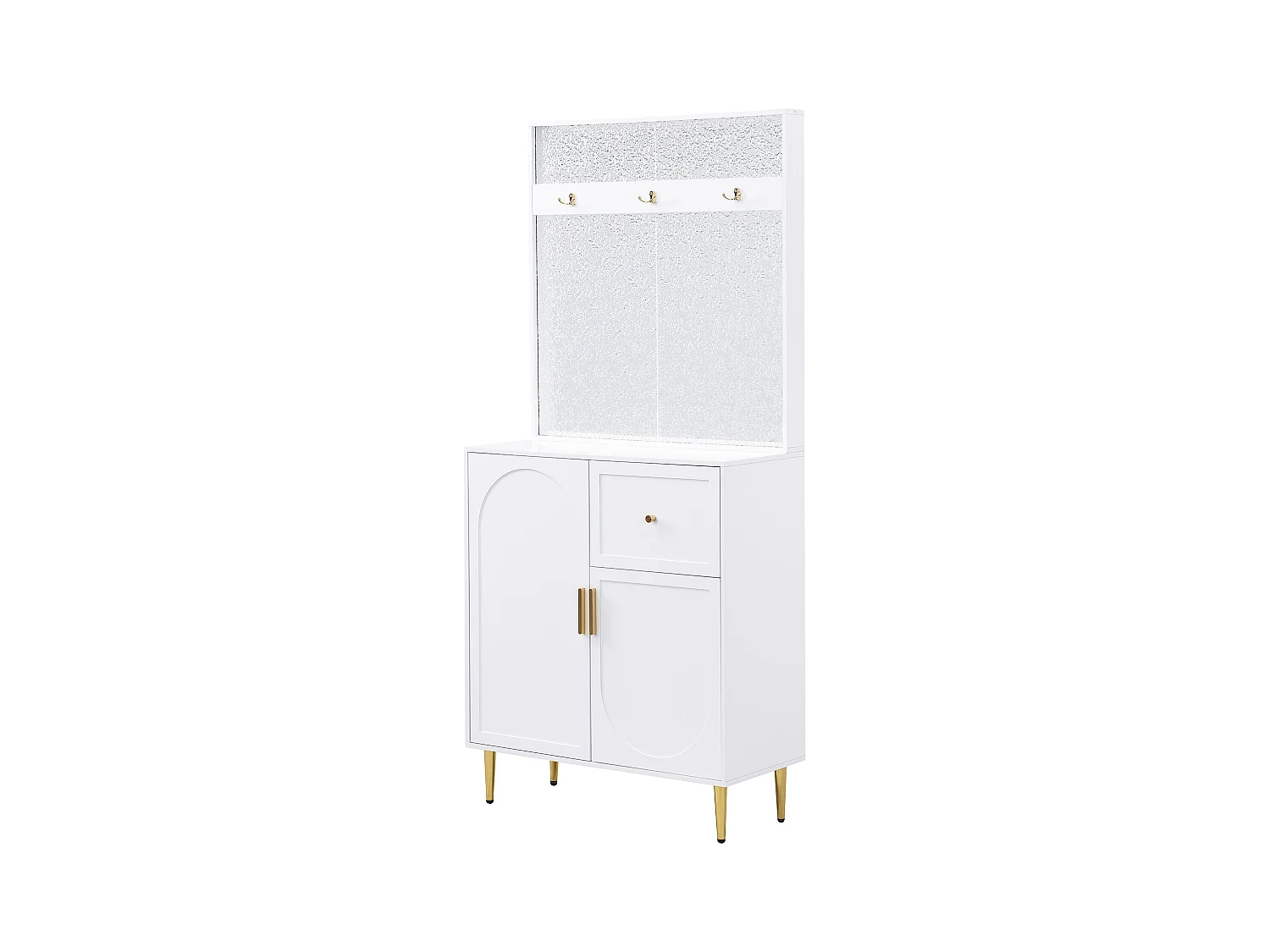 Vestiaire/Ensemble de garde-robe avec 2 portes + 1 tiroirs - 80 x 35 x 175.5 cm -MDF - blanc