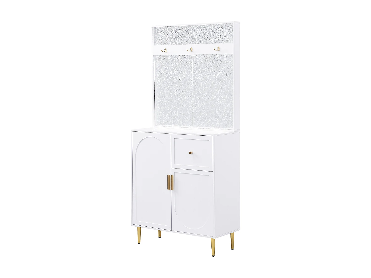 Vestiaire/Ensemble de garde-robe avec 2 portes + 1 tiroirs - 80 x 35 x 175.5 cm -MDF - blanc