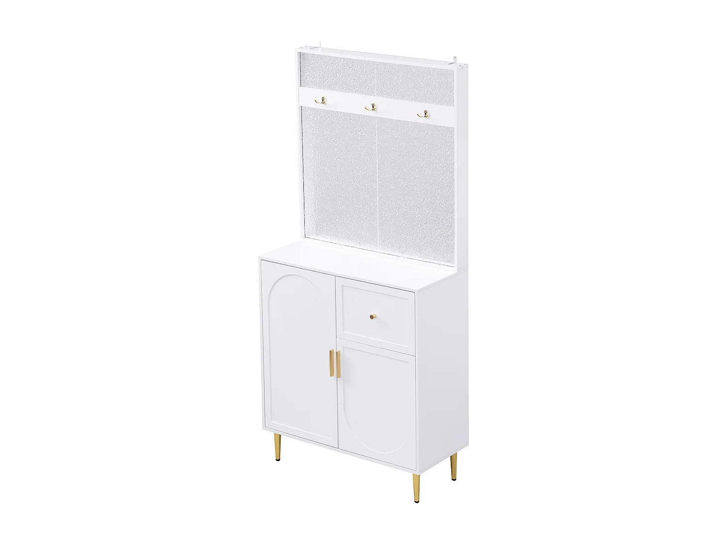 Vestiaire/Ensemble de garde-robe avec 2 portes + 1 tiroirs - 80 x 35 x 175.5 cm -MDF - blanc