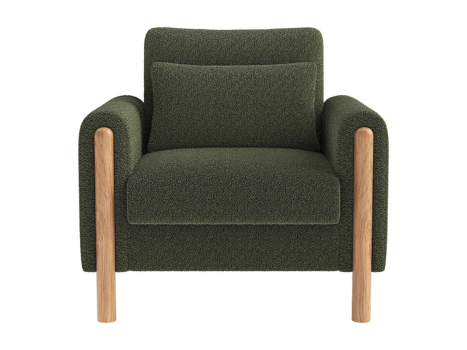 Fauteuil moderne avec coussin épais - 87 x 83 x 88.5 cm - fauteuil simple - velours - vert