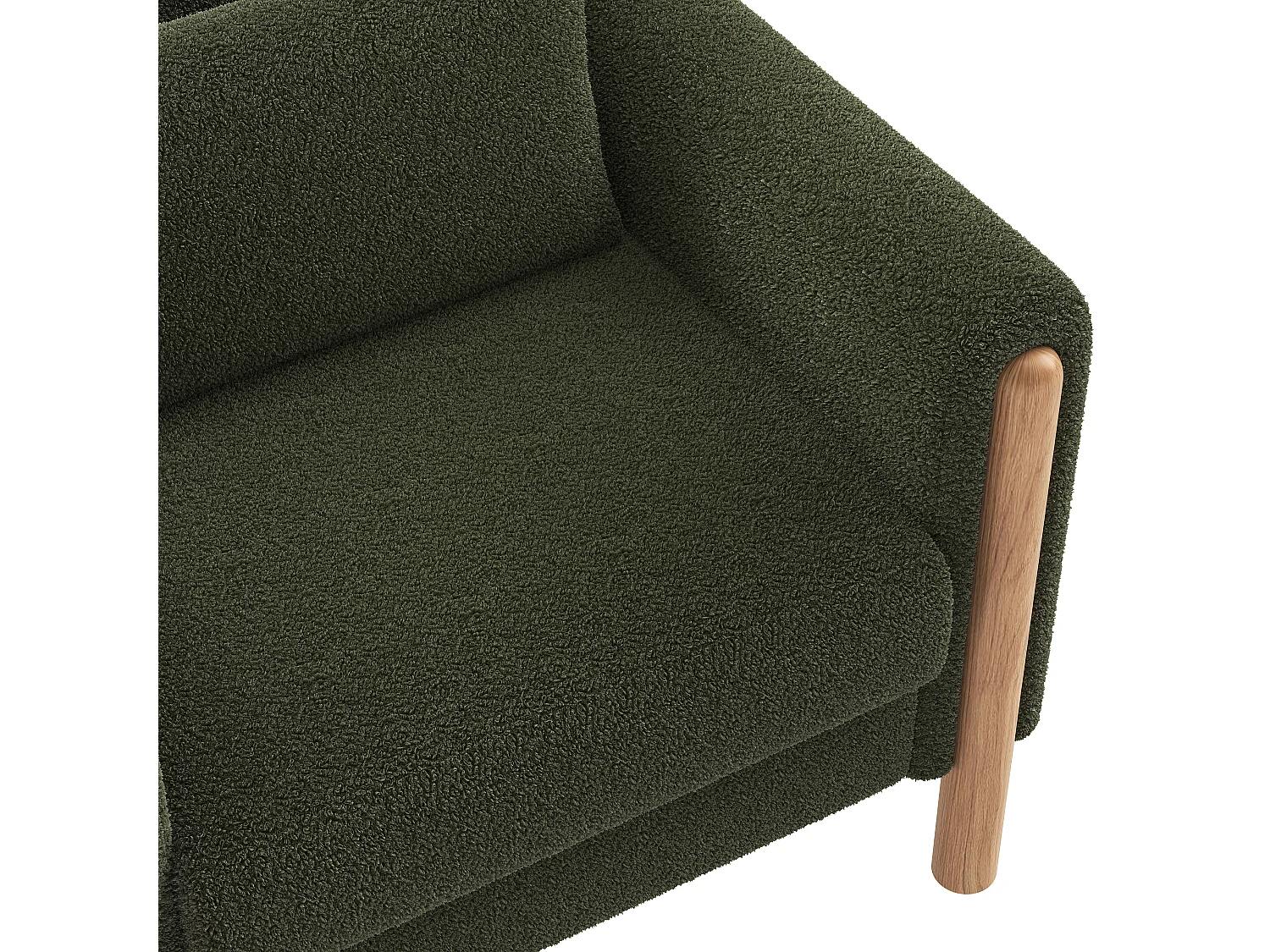 Fauteuil moderne avec coussin épais - 87 x 83 x 88.5 cm - fauteuil simple - velours - vert