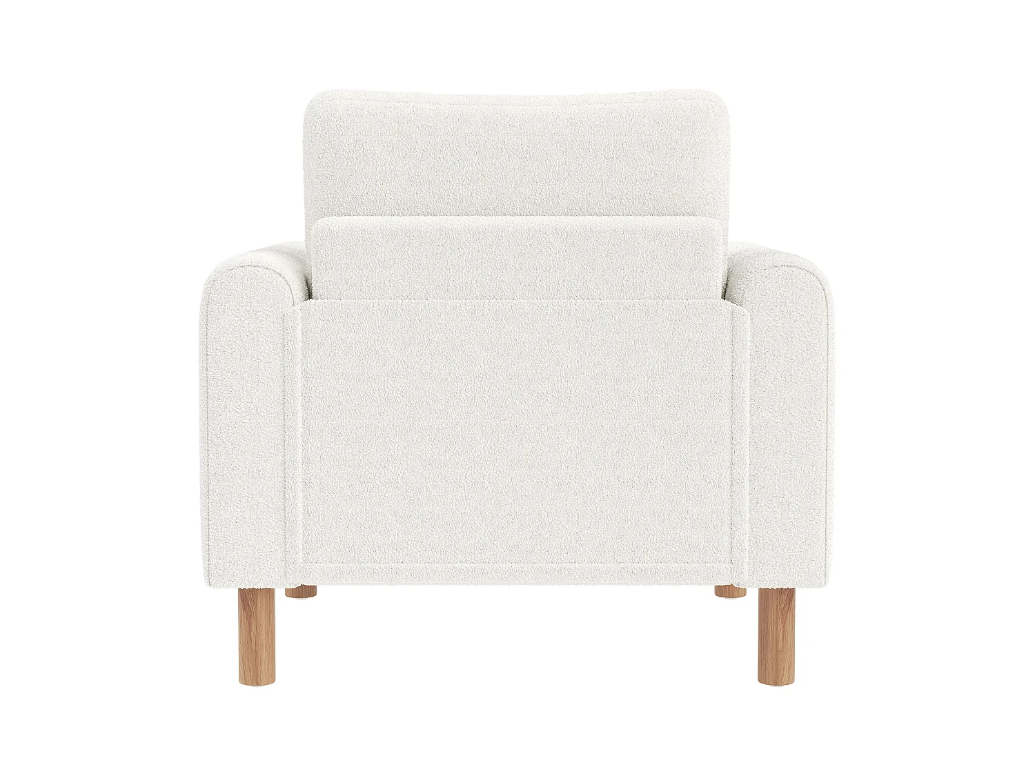 Fauteuil moderne avec coussin épais - 87 x 83 x 88.5 cm - fauteuil simple - velours - blanc