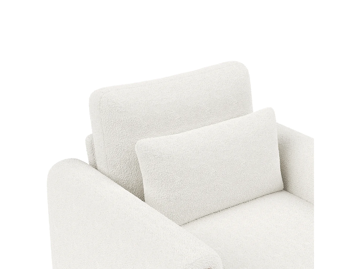 Fauteuil moderne avec coussin épais - 87 x 83 x 88.5 cm - fauteuil simple - velours - blanc