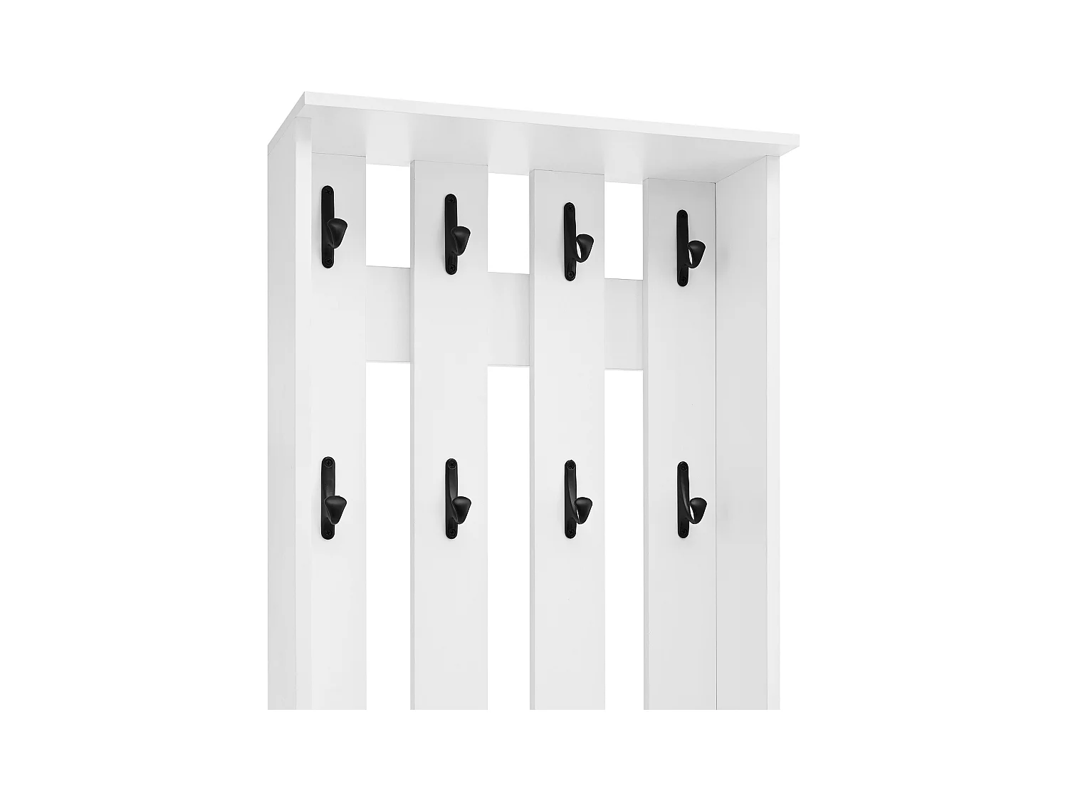 Conjunto de vestidor de entrada 50x36x190 cm - con 2 puertas - con 8 ganchos y banco para calzado - Blanco