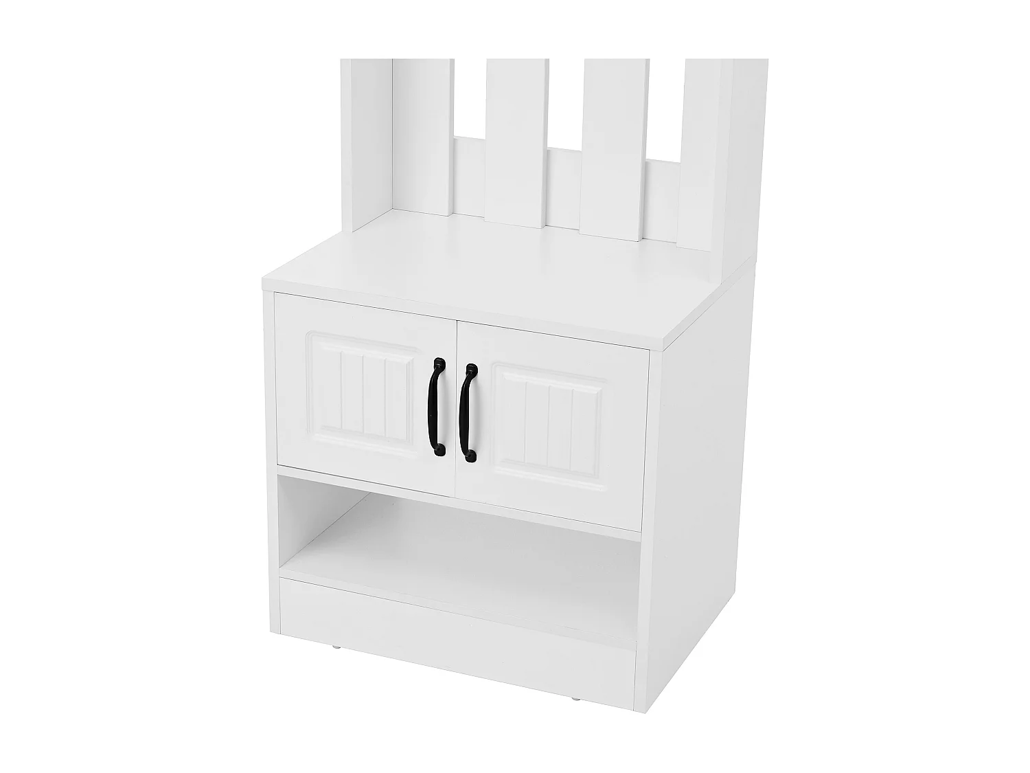 Garderoben-Set 50x36x190 cm - mit 2 Türen - mit 8 Haken und Schuhbank - Weiß