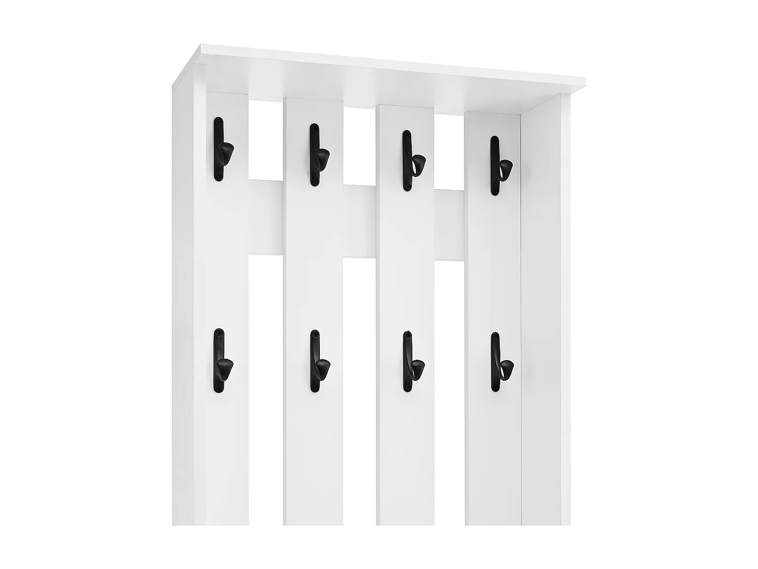 Garderoben-Set 50x36x190 cm - mit 2 Türen - mit 8 Haken und Schuhbank - Weiß