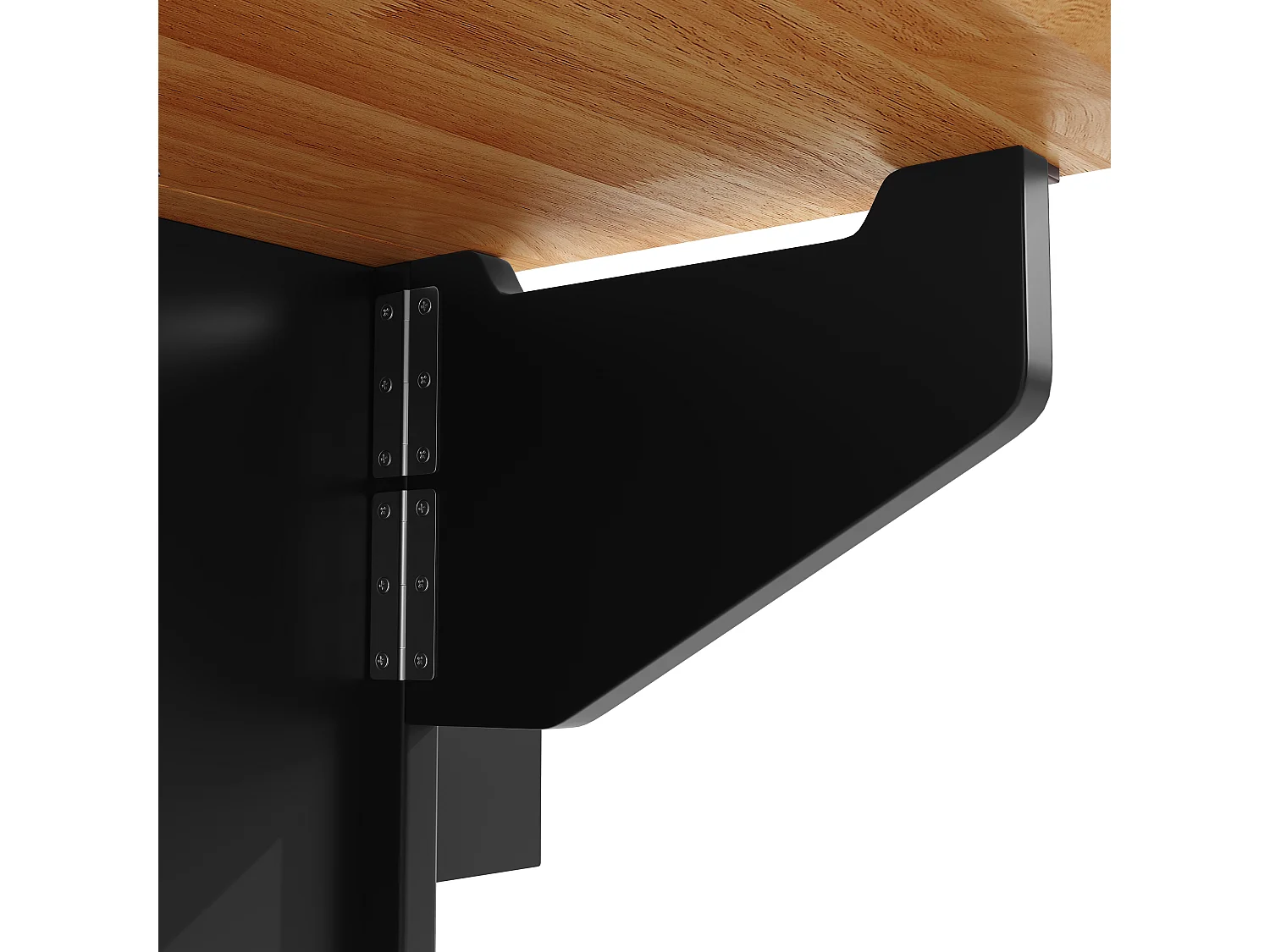 Îlot central extensible à roulettes - 120 x 73(45)x 93 cm - avec étagères + 2 portes + 3 tiroirs - MDF + métal - noir