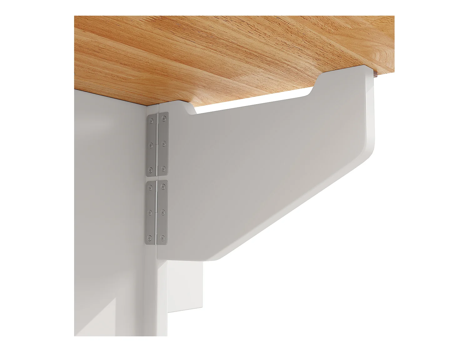 Îlot central extensible à roulettes - 120 x 73(45)x 93 cm - avec étagères + 2 portes + 3 tiroirs - MDF + métal - blanc