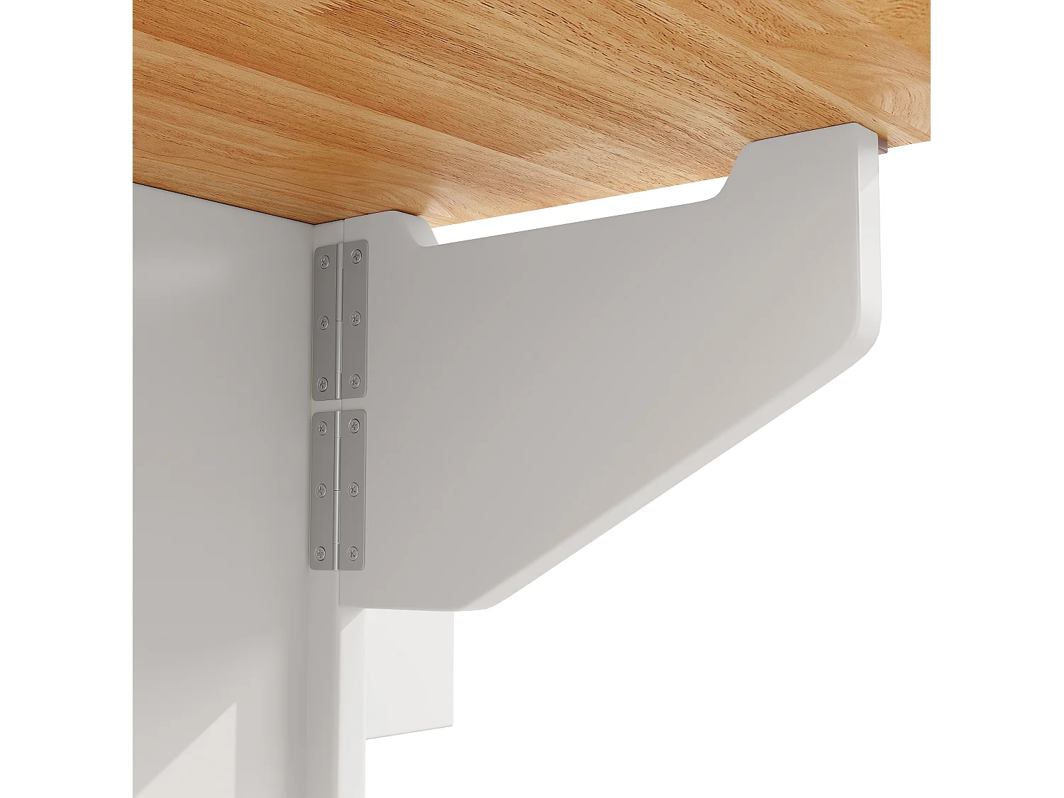 Îlot central extensible à roulettes - 120 x 73(45)x 93 cm - avec étagères + 2 portes + 3 tiroirs - MDF + métal - blanc