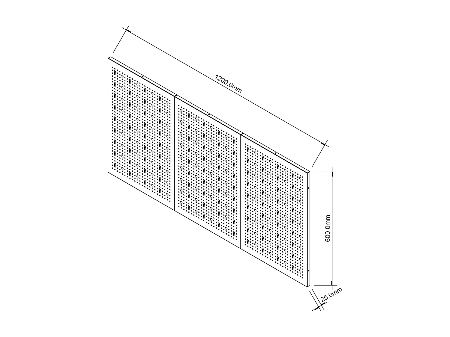 Panneau perforé en acier - L120 x H60 cm - Gris - BRICANO