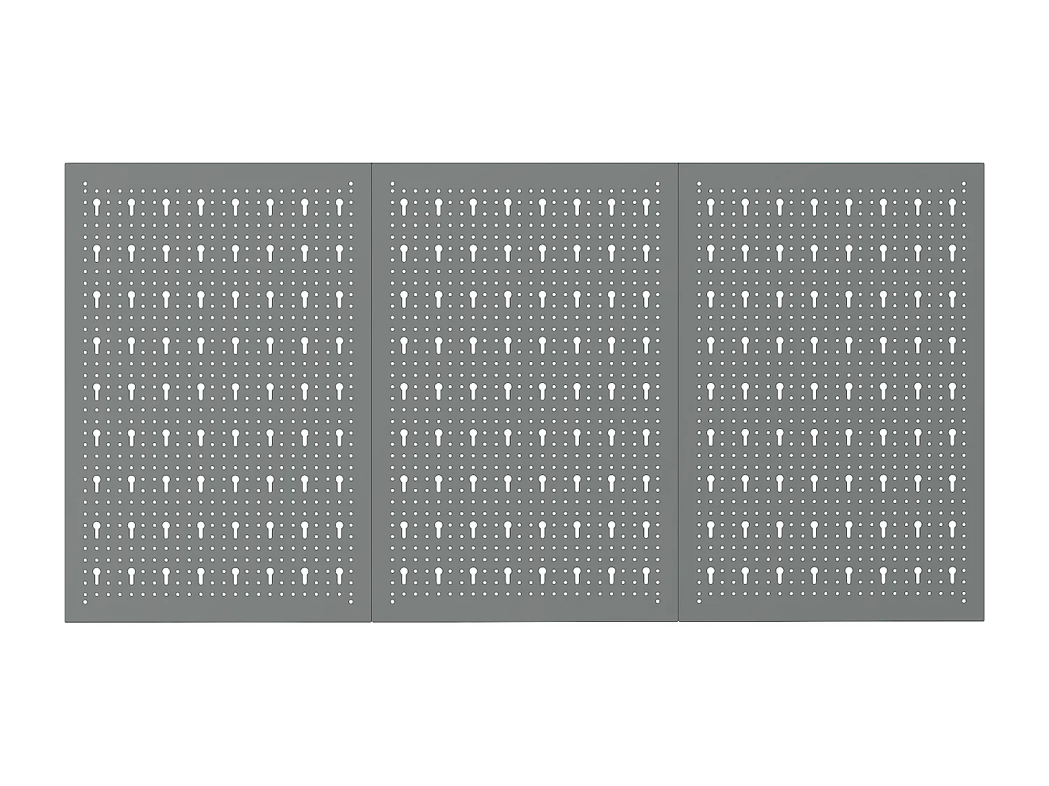 Panneau perforé en acier - L120 x H60 cm - Gris - BRICANO