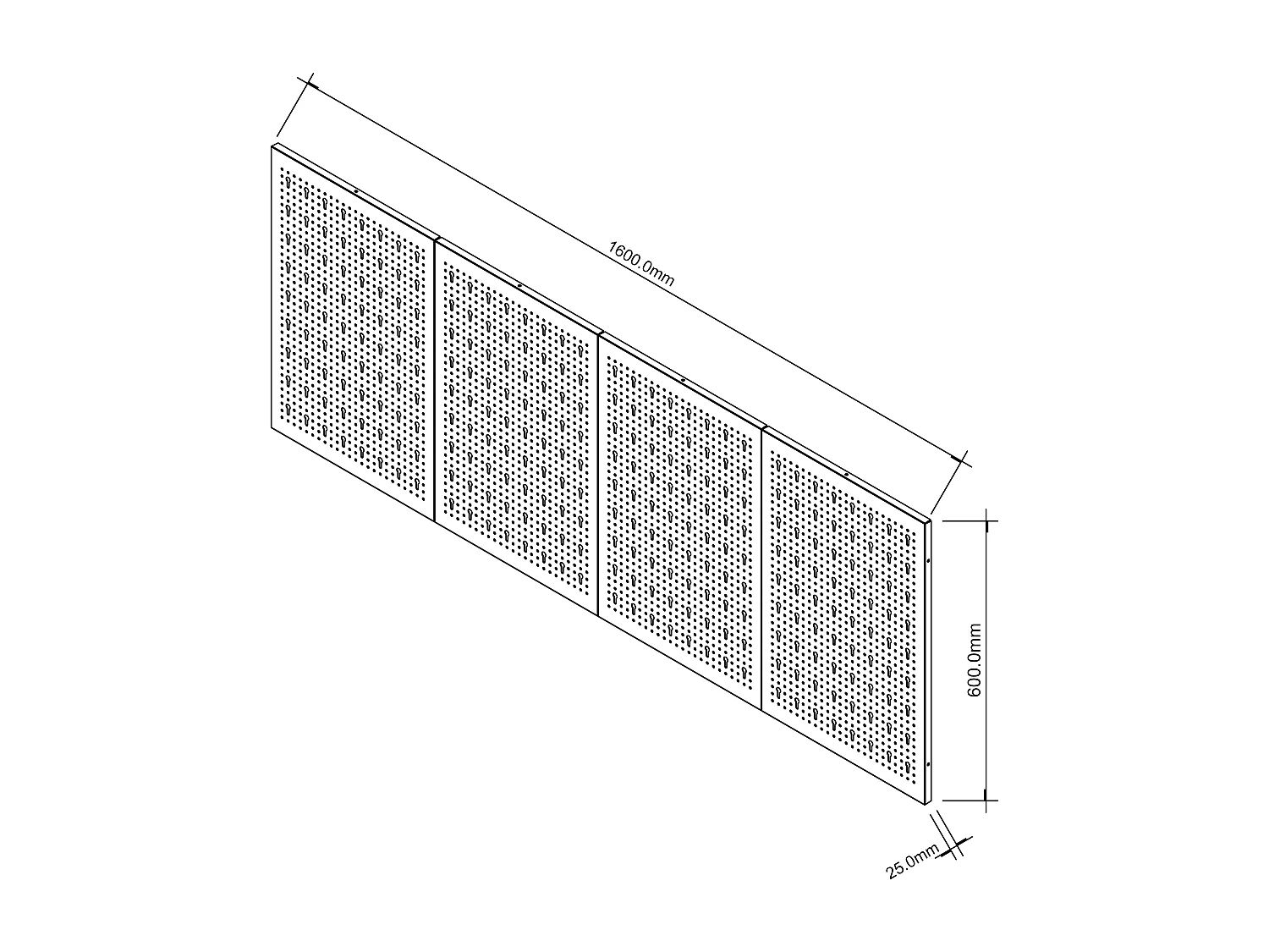 Panneau perforé en acier - L160 x H60 cm - Gris - BRICANO