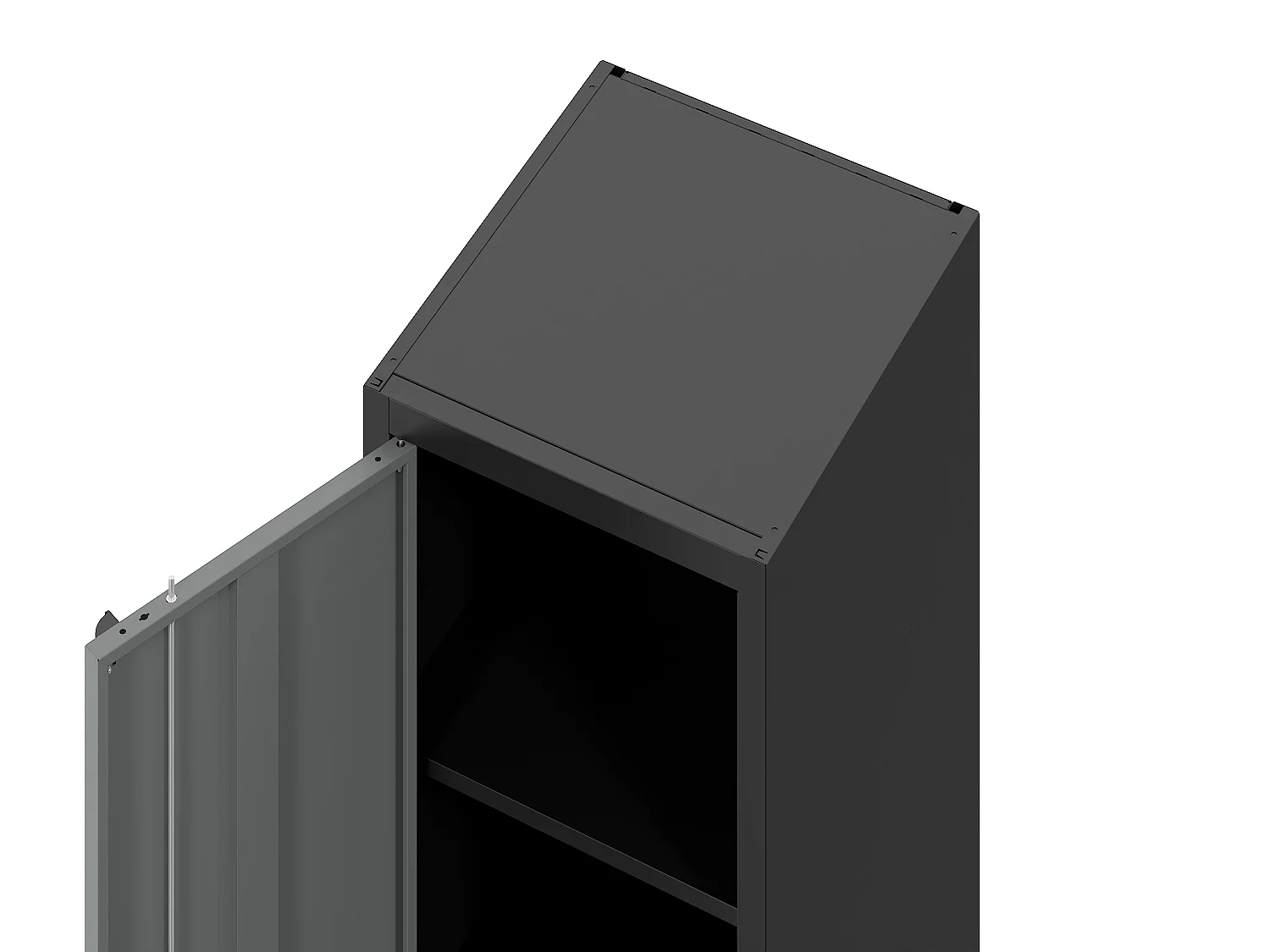 Armoire haute d'atelier en acier avec 4 étagères - L50 x P55 x H202,5 cm - Gris anthracite - ATELIOR