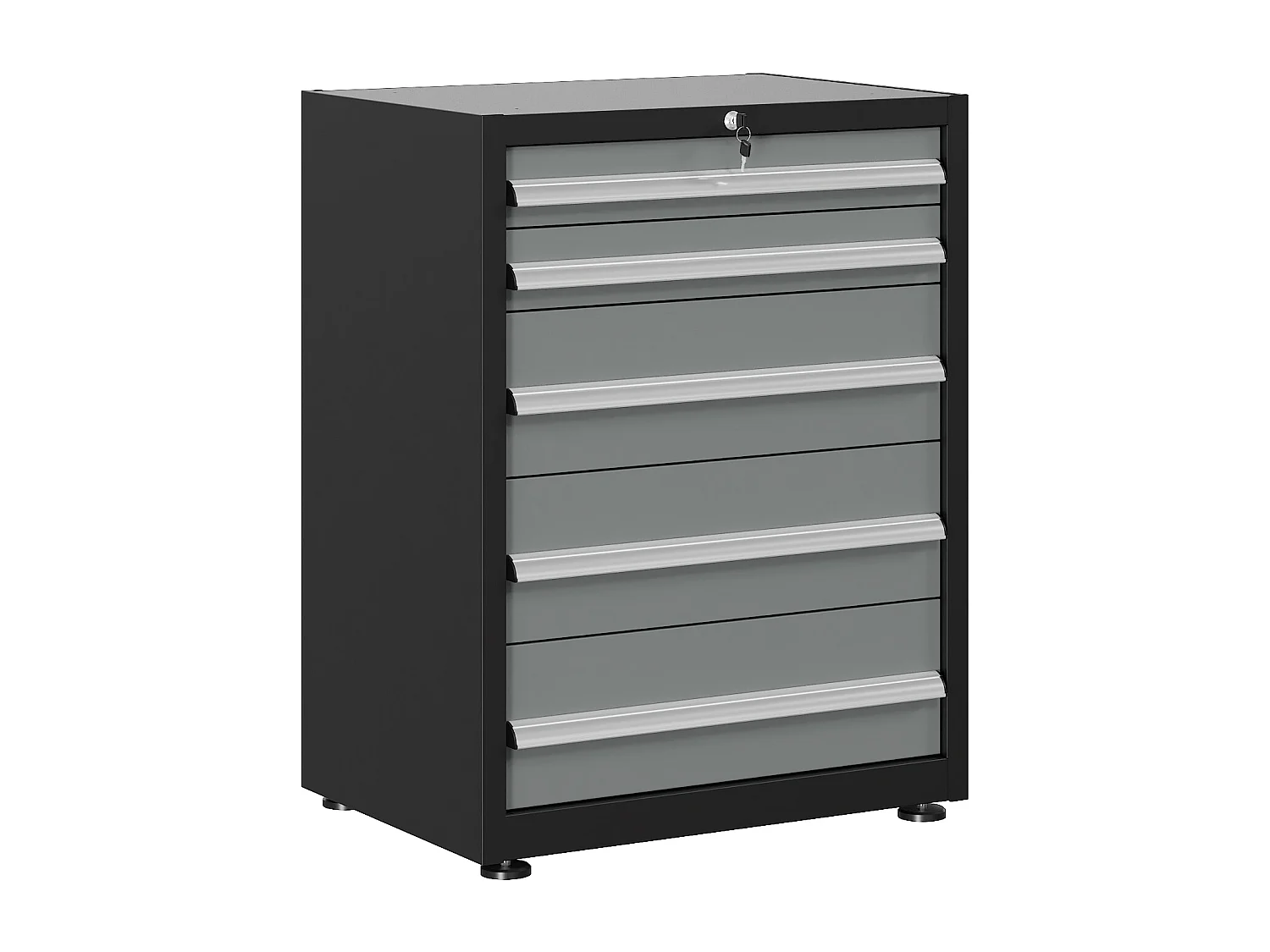 Servante d'atelier en acier avec 5 tiroirs - L75 x P53 x H95 cm - Gris anthracite - ATELIOR