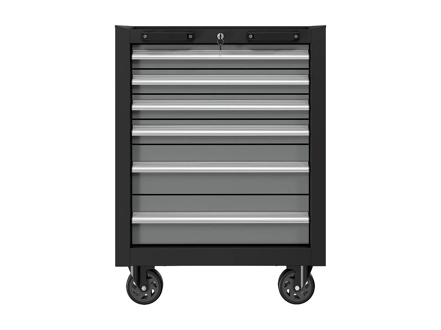 Servante d'atelier à roulettes en acier avec 6 tiroirs - L67 x P52 x H94 cm - Gris anthracite - ATELIOR