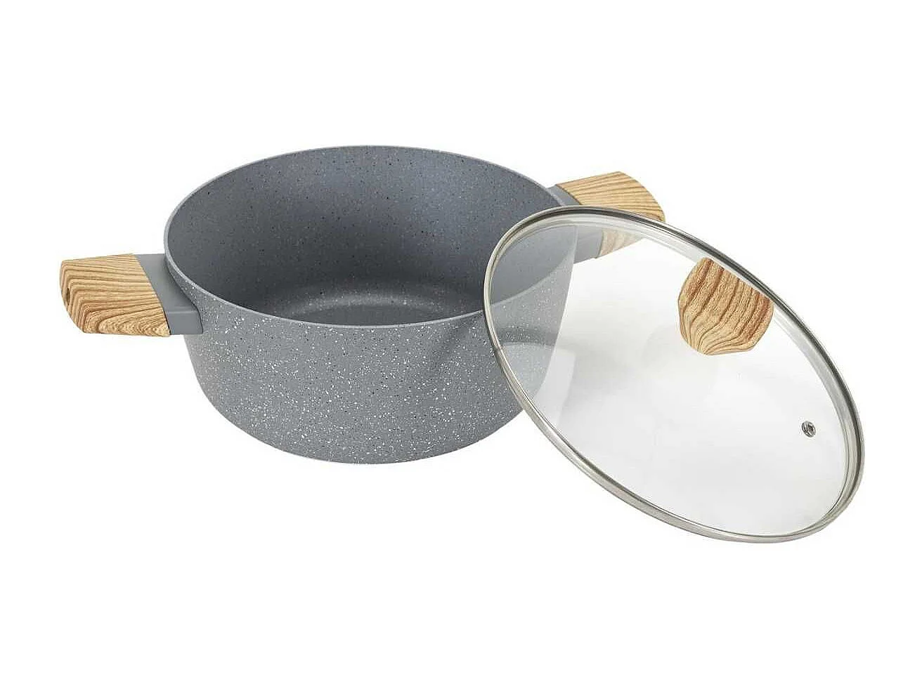 Faitout Aluminium Forgé 24cm avec Manche Effet Bois - Tous Feux (Induction)