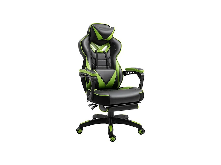 Fauteuil de bureau Gaming gamer GREENFIGHT vert et noir