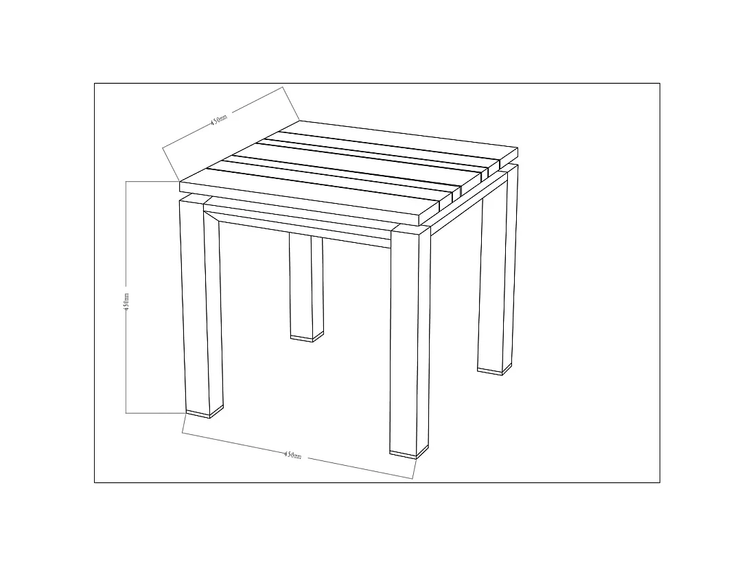 Tavolino da caffè 45x45xH.45 cm - MEB23 - ALTANKA