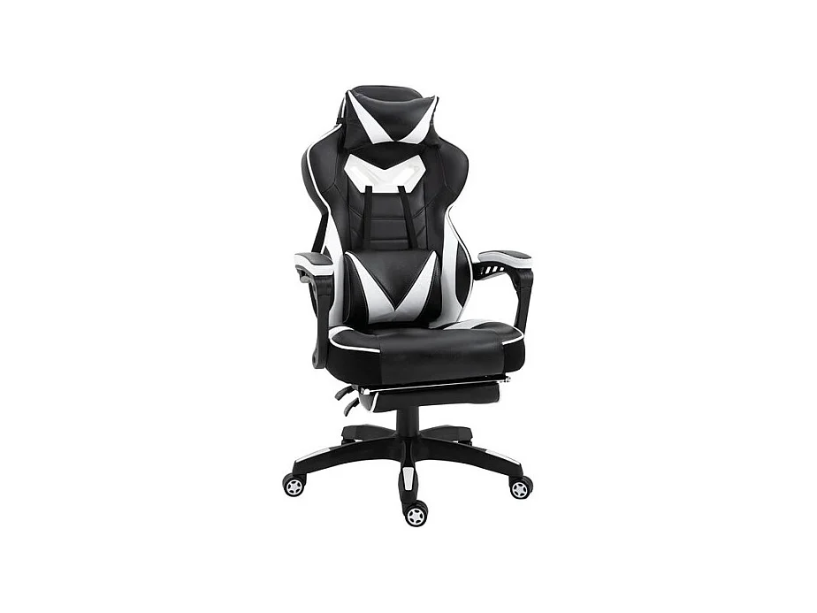 Fauteuil de bureau Gaming Gamer INVADERS Pivotant Noir et Blanc