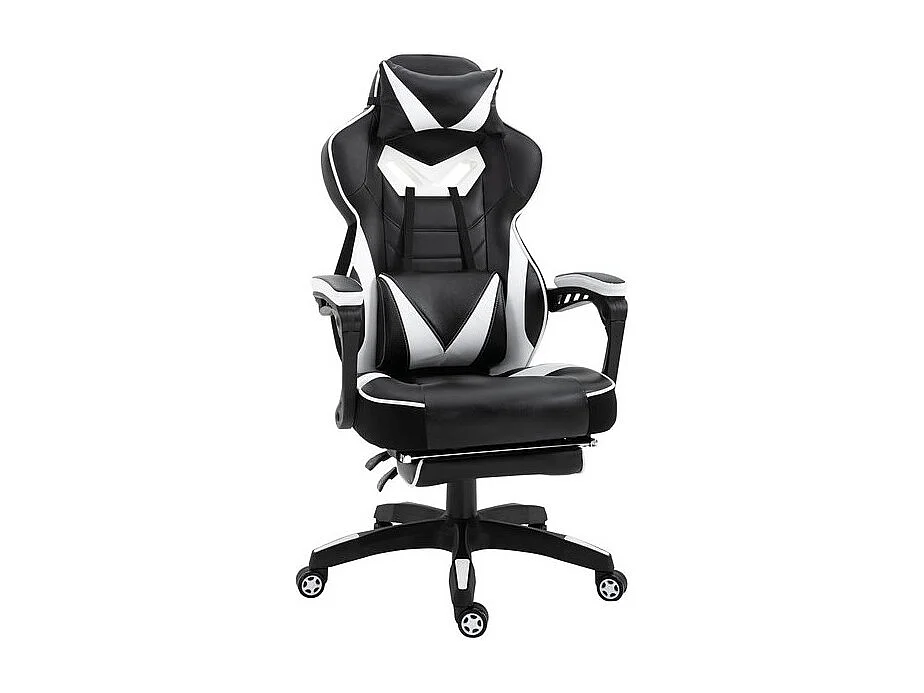 Fauteuil de bureau Gaming Gamer INVADERS Pivotant Noir et Blanc