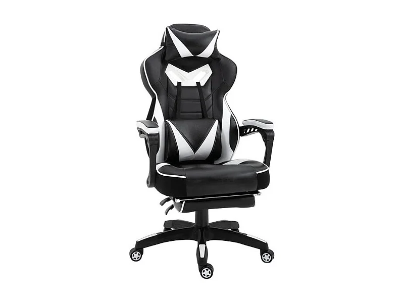 Fauteuil de bureau Gaming Gamer INVADERS Pivotant Noir et Blanc