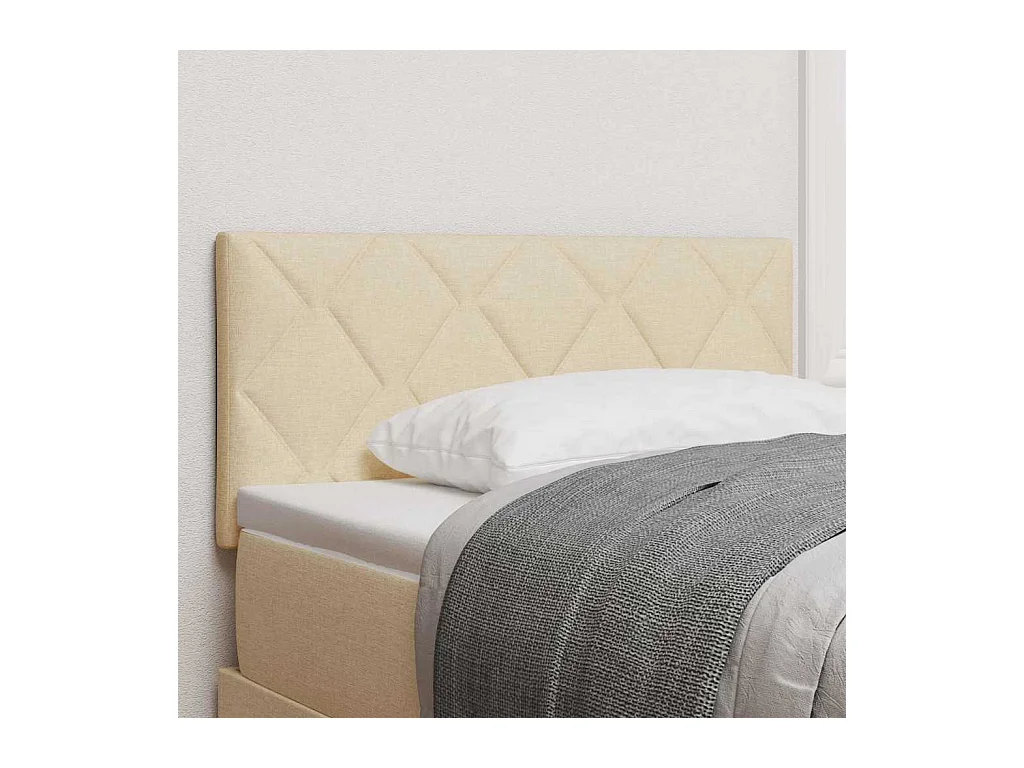 Cabecero de Tela Geométrico con cabecera Crema 90 cm tela
