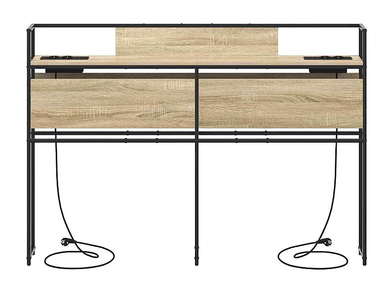 Opberghoofdbord met plank Sonoma eiken 140 cm Bewerkt hout