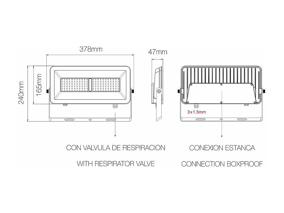 Projecteur LED d'extérieur Beneito & Faure Polaris 100 W CCT IP65 120° - 3000K/4000K/5 000 K - Blanc mat
