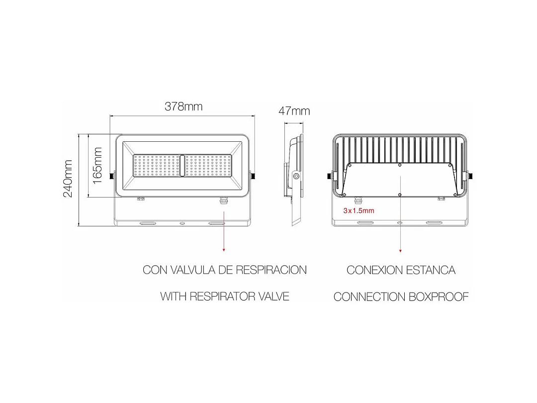 Projecteur LED d'extérieur Beneito & Faure Polaris 100 W CCT IP65 120° - 3000K/4000K/5 000 K - Blanc mat