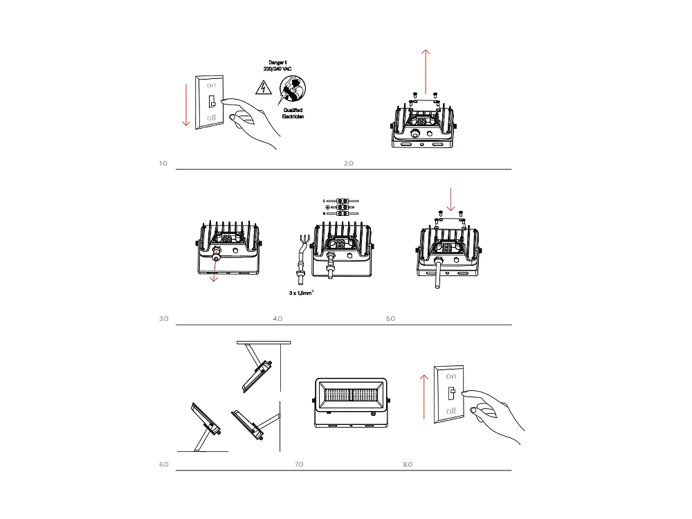 Projecteur LED d'extérieur Beneito & Faure Polaris 100W CCT IP65 120 - 3000K/4000K/5000K - Blanc mat