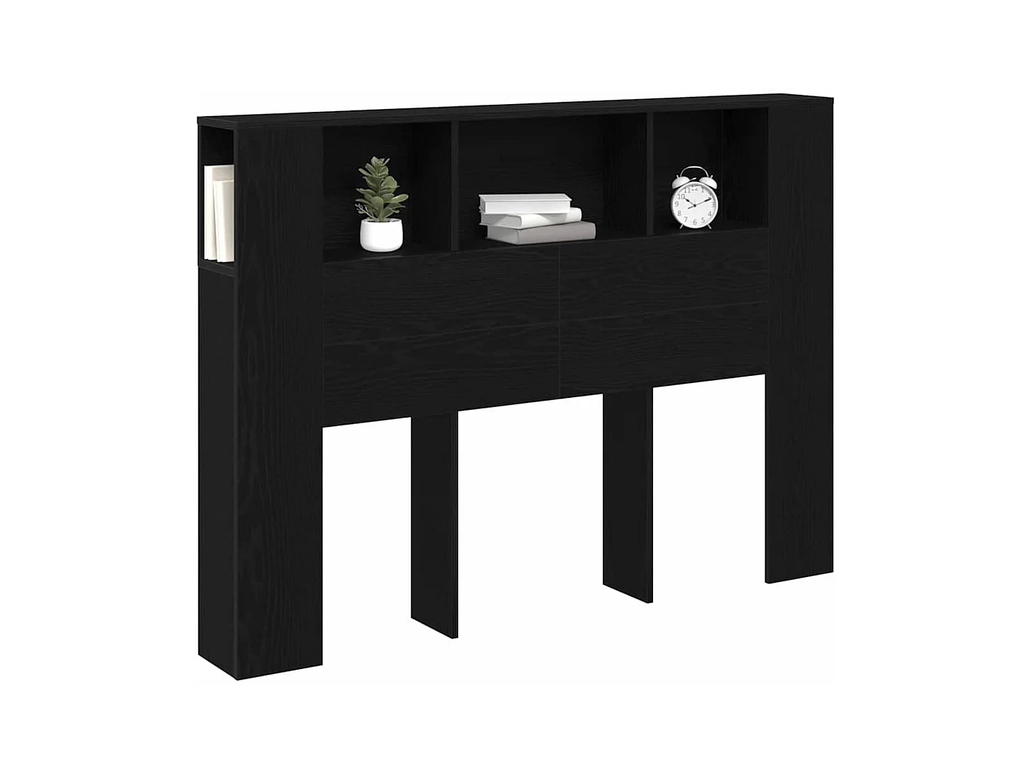 Cabeceira com Armário Carvalho preto 140 x 19 x 104.5 cm