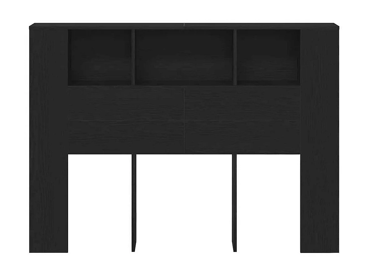 Hoofdeinde Kast Zwart eiken 140 x 19 x 104.5 cm Bewerkt hout