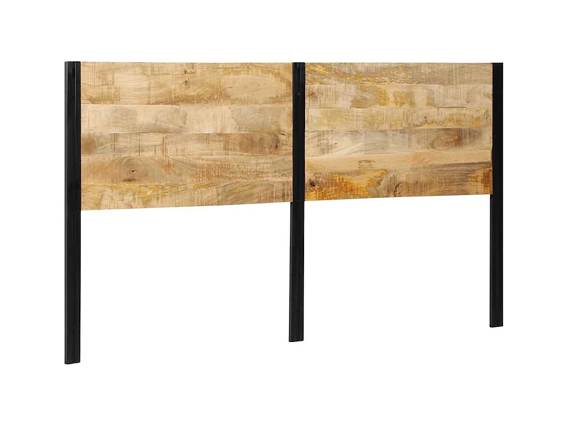 Tête de lit 180 cm bois massif manguier et fer
