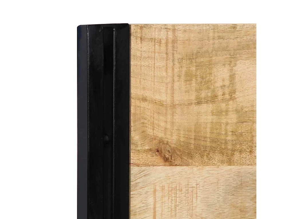 Tête de lit 180 cm bois massif manguier et fer