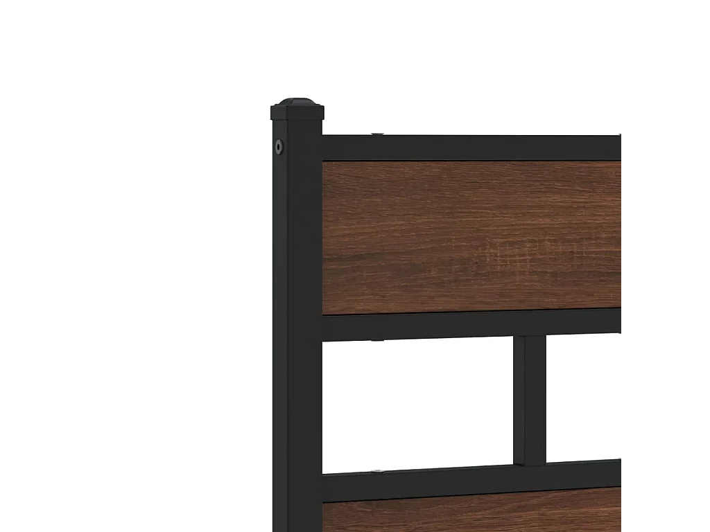Tête de lit chêne marron 120 cm acier et bois d'ingénierie