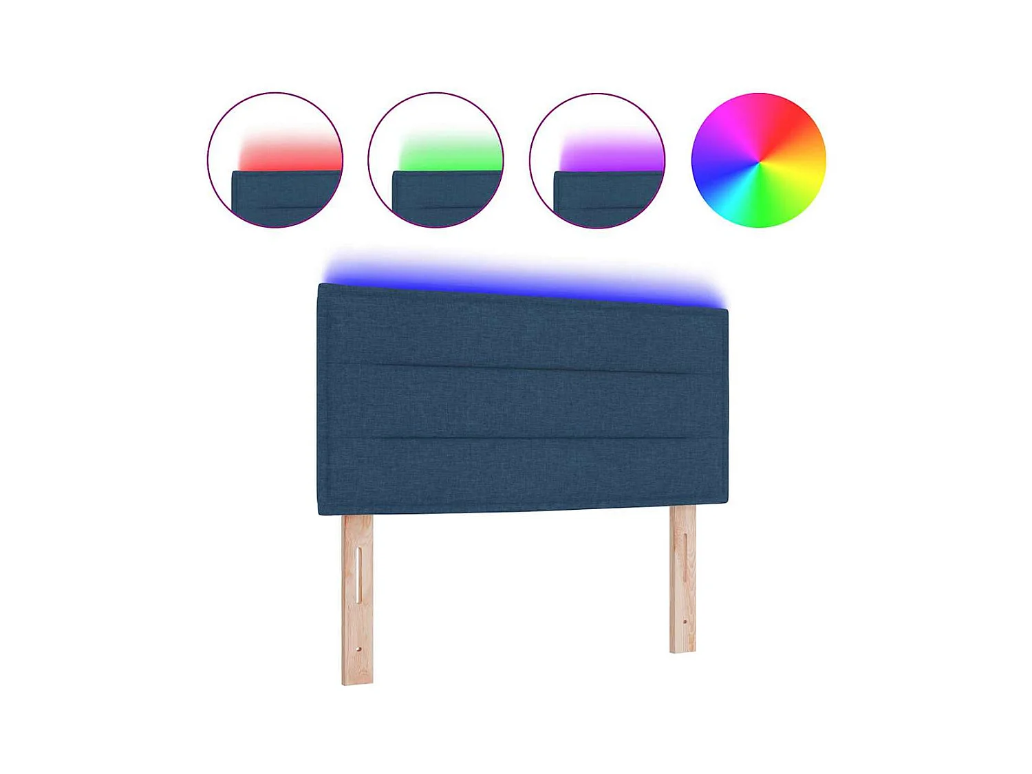 Tête de lit LED avec des lumières à LED Bleu 80 cm tissu