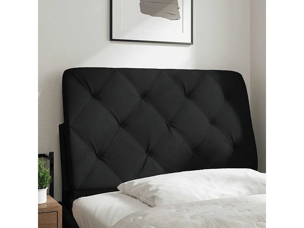 Hoofdbordkussen 80 cm stof zwart