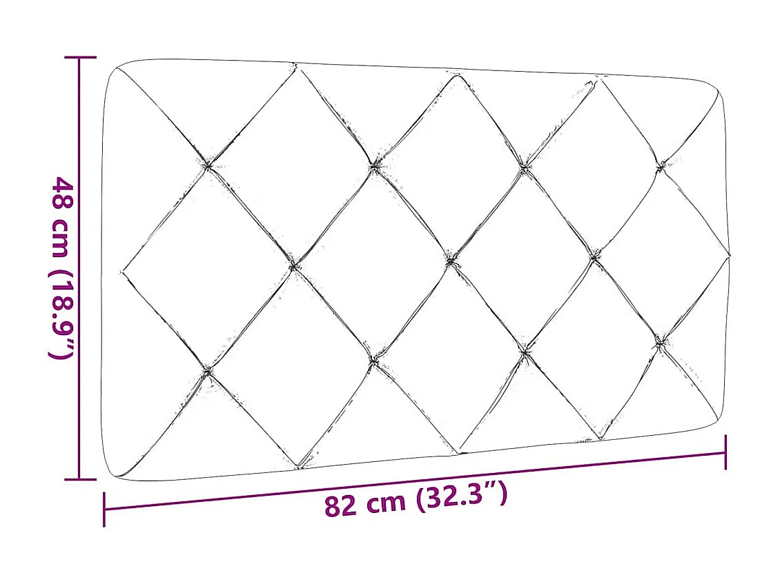 Hoofdbordkussen 80 cm stof zwart