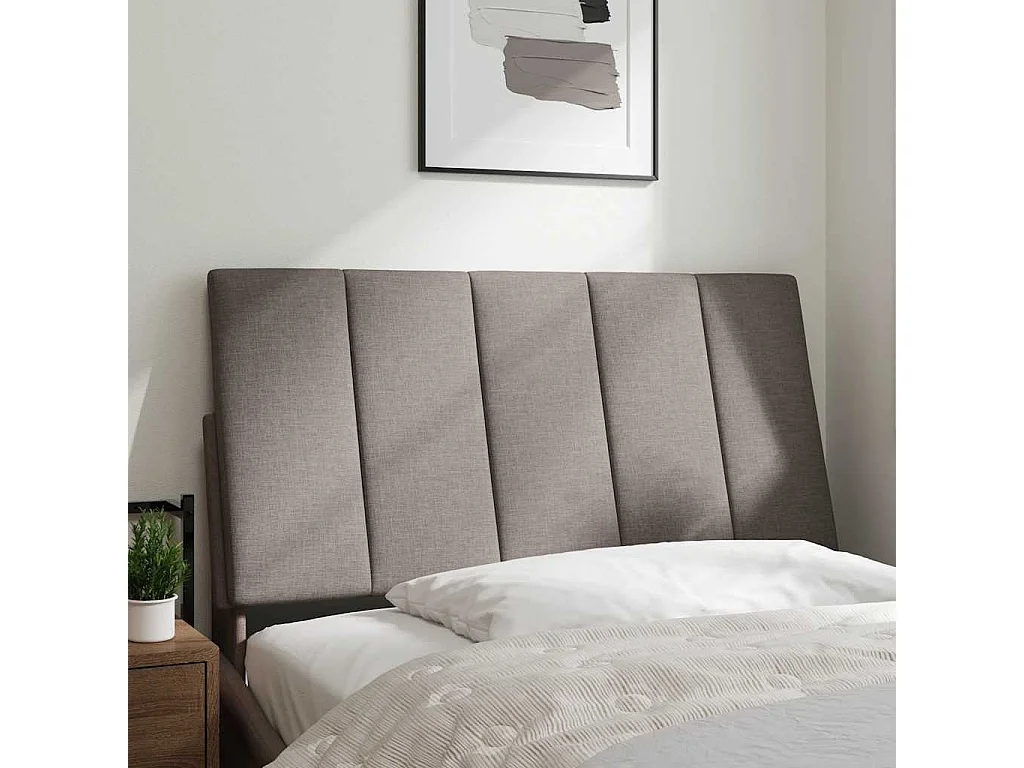 Cabecero de cama acolchado tela gris taupé 100 cm