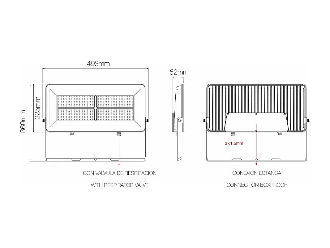 Projecteur LED d'extérieur Beneito & Faure Polaris 200 W CCT IP65 120° - 3000K/4000K/5 000 K - Blanc mat
