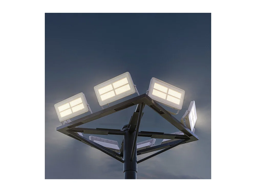 Projecteur LED d'extérieur Beneito & Faure Polaris 200 W CCT IP65 120° - 3000K/4000K/5 000 K - Blanc mat