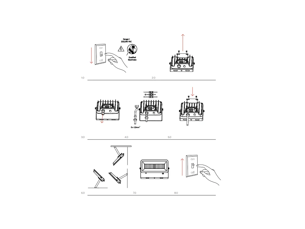 Projecteur LED d'extérieur Beneito & Faure Polaris 200 W CCT IP65 120° - 3000K/4000K/5 000 K - Blanc mat