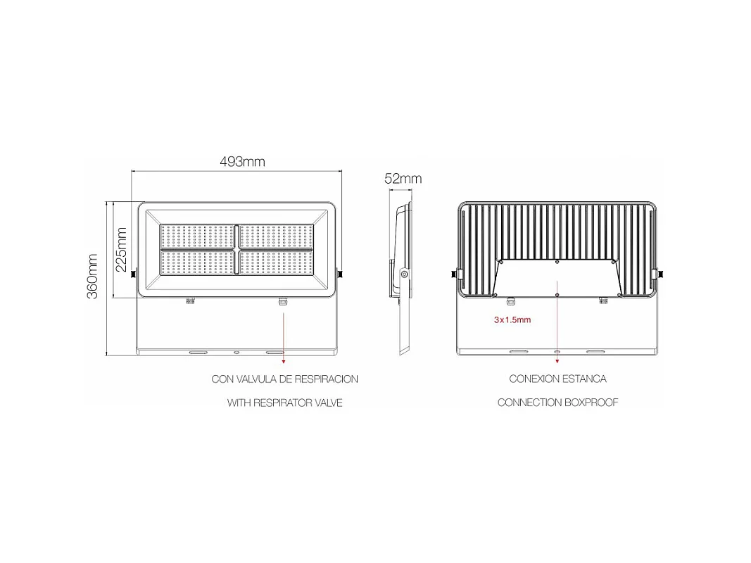 Projecteur LED d'extérieur Beneito & Faure Polaris 200 W CCT IP65 120° - 3000K/4000K/5 000 K - Blanc mat