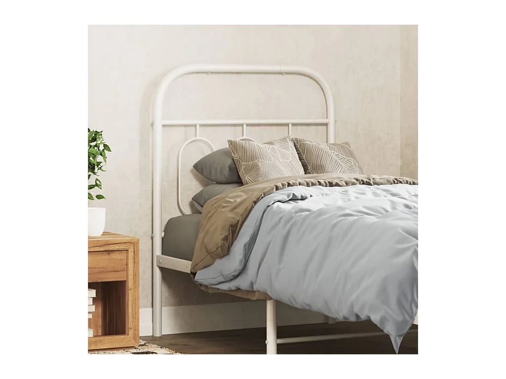 Tête de lit métal blanc 75 cm