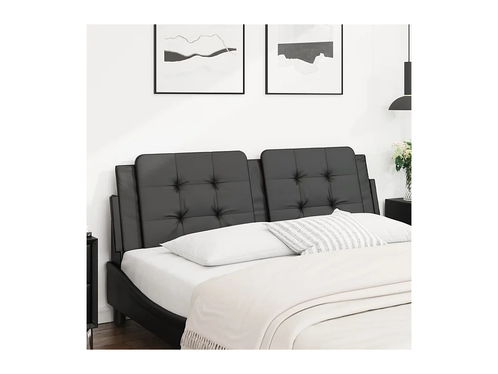 Tête de lit noir 152 cm similicuir