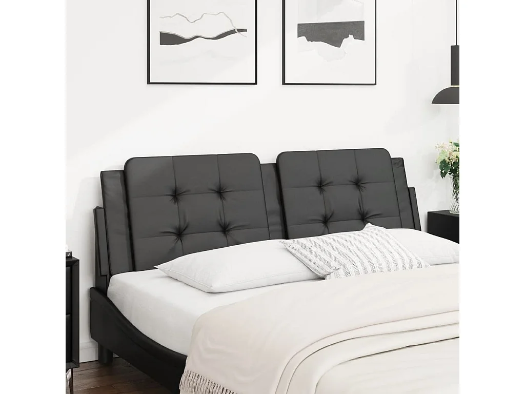 Tête de lit noir 152 cm similicuir